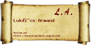 Lukács Armand névjegykártya