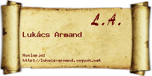 Lukács Armand névjegykártya